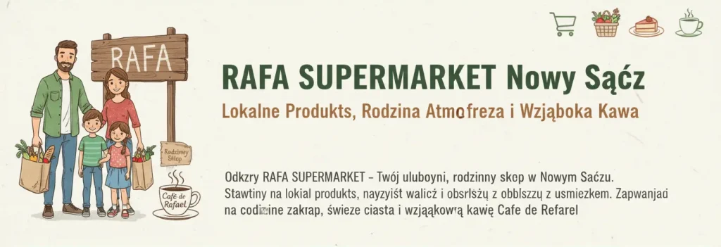Wnętrze Supermarketu Rafa w Nowym Sączu z bogatym asortymentem